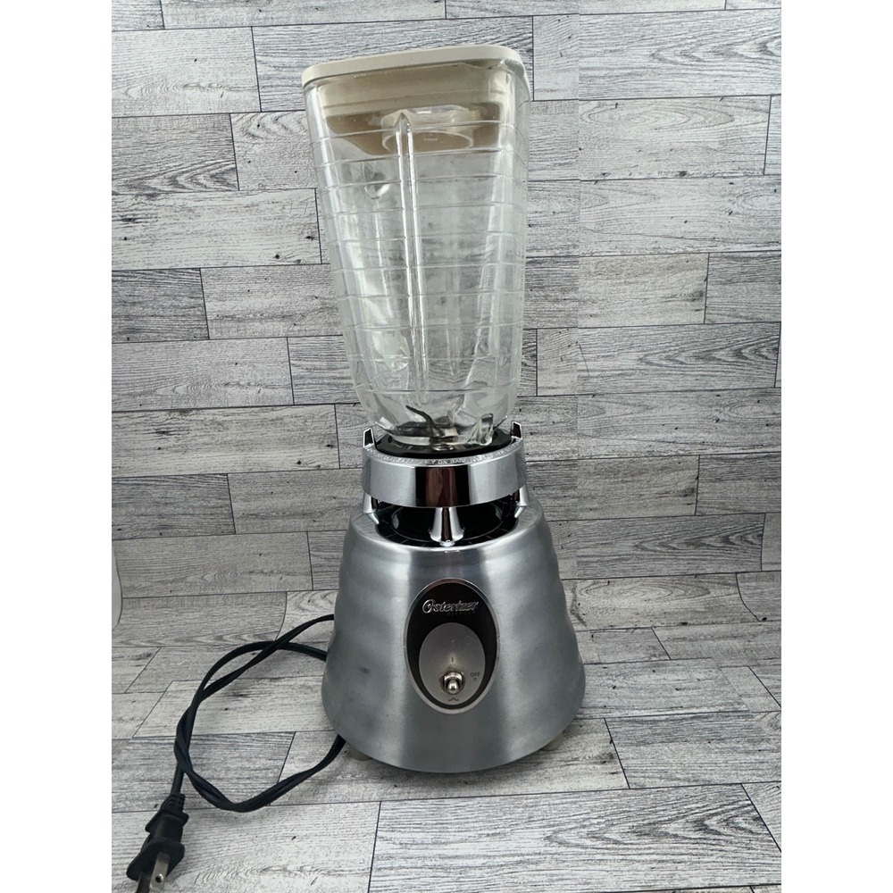 Osterizer Classic Blender Brushed Chrome Beehive Metal Base 600W Glass Jar 564A‎